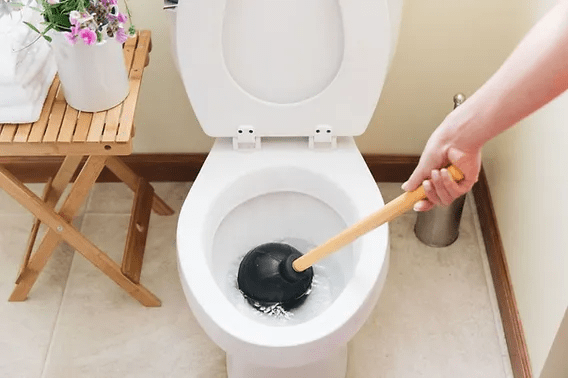 How to clear choked toilet bowl